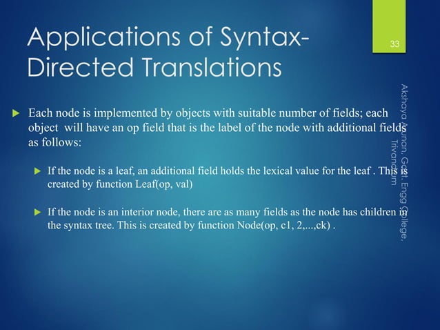 Syntax directed translation | PDF