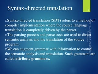 Syntax directed translation | PPT