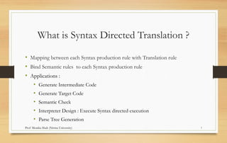 Syntax Directed Definition and Translation | PPTX