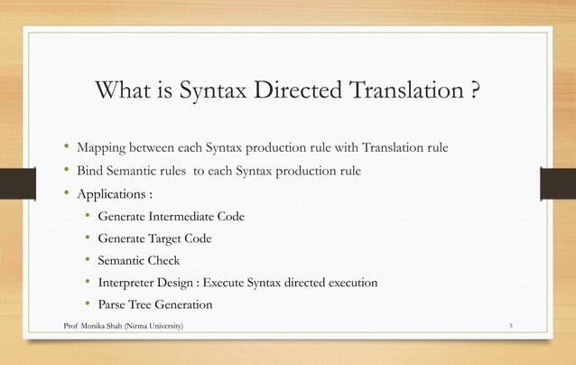 Syntax Directed Definition and Translation | PPTX