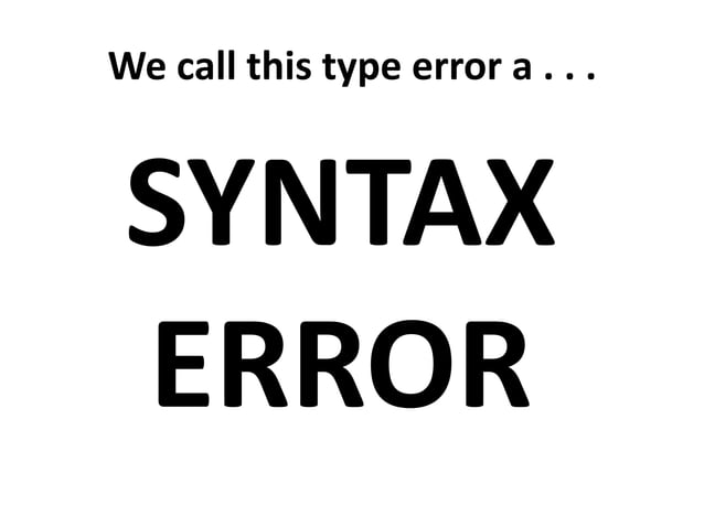 Syntax errors | PPT