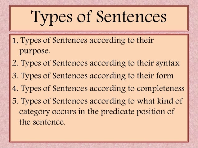 4 types of sentences