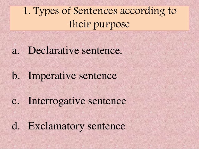4 types of sentences