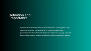 Syntax Representation in natural language processing | PPTX