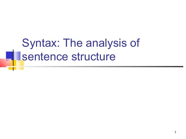 Syntax Analysis Chart