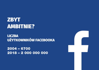 ZBYT
AMBITNIE?
LICZBA
2004 – 6700
2018 – 2 000 000 000
 