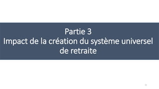 Partie 3
Impact de la création du système universel
de retraite
21
 