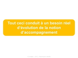 Tout ceci conduit à un besoin réel
d’évolution de la notion
d’accompagnement
© Limelight — 2015 — Reproduction interdite
 