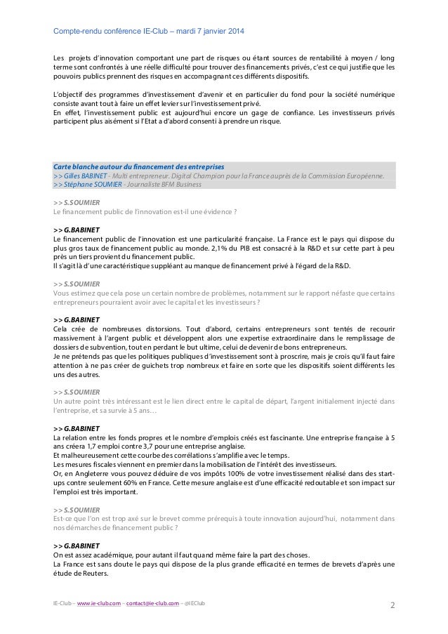 Compte Rendu Dun événement Exemple  Le Meilleur Exemple