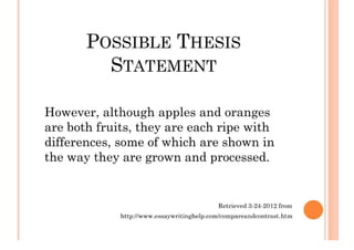 Synthesis Essay (Compare And Contrast)