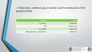 Production of Synthesis Gas from Hydrocarbons:
In the production of synthesis gases from hydrocarbons, the
components hydr...