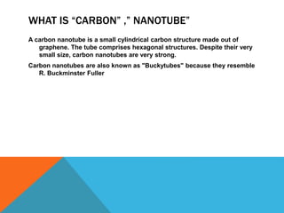 Synthesis of carbon nanotubes | PPTX
