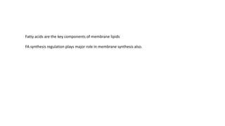 Synthesis of Membrane Lipids | PPTX