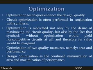 Synthesis & optimization of digital circuits | PPT