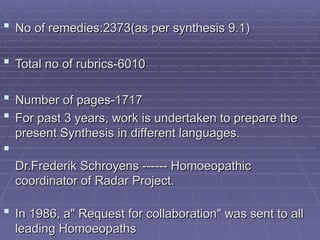 Synthesis Repertory.ppt,Repertorium Homoepathicum syntheticum | PPT