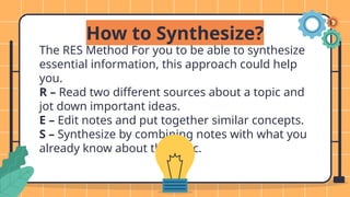 Synthesize Example Picture power point presentation about Synthesizing | PPTX