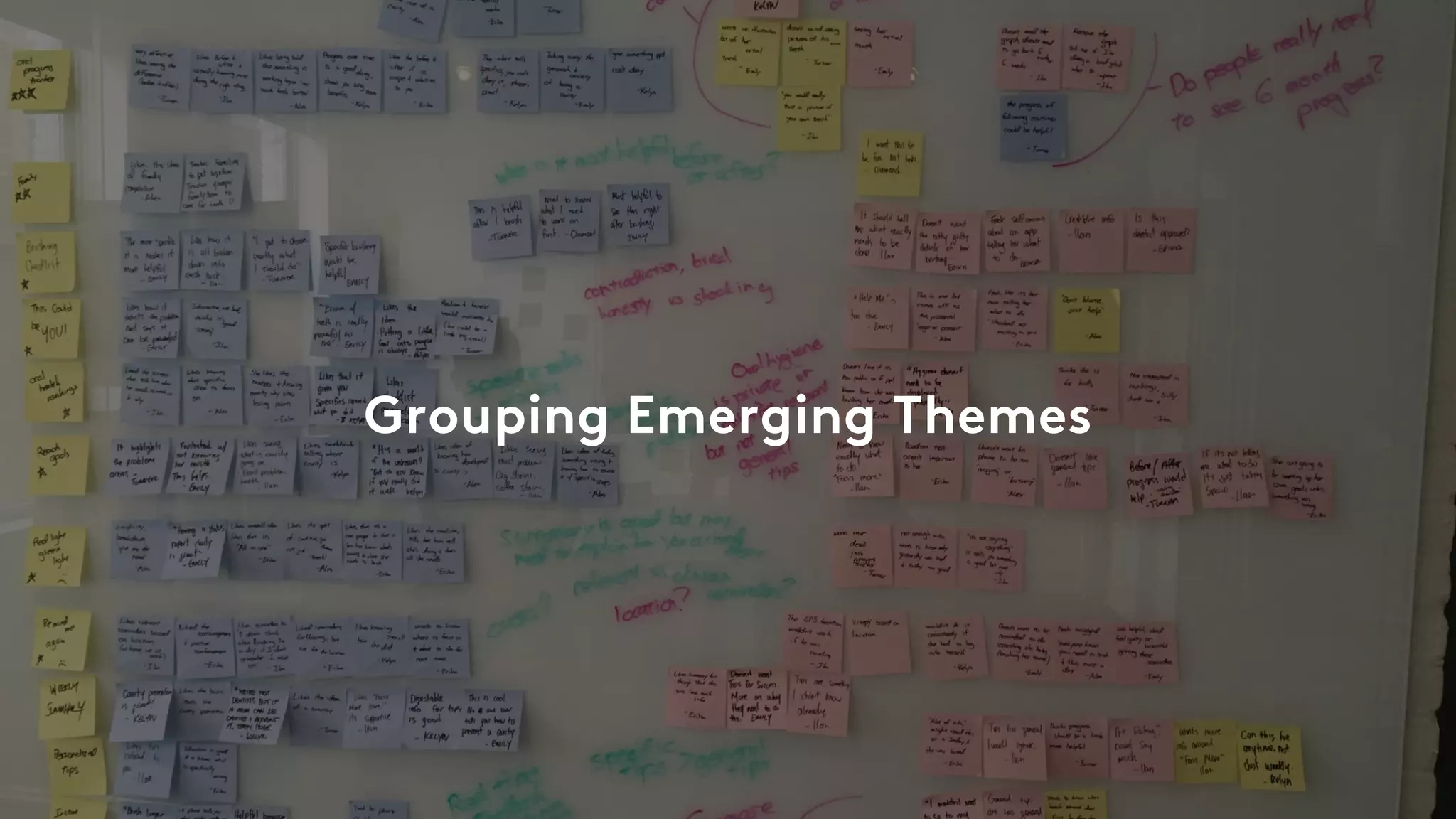 Grouping Emerging Themes
 