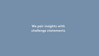 We pair insights with
challenge statements
 
