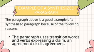 SYNTHESIZING_English 8 Synthesizing Engl | PPTX