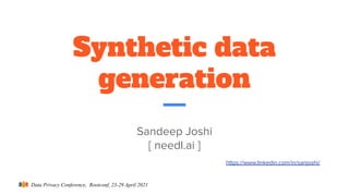 Synthetic data generation | PDF