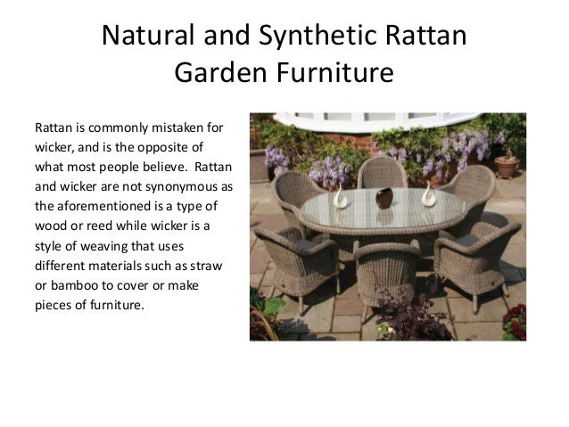 Synthetic rattan garden furniture