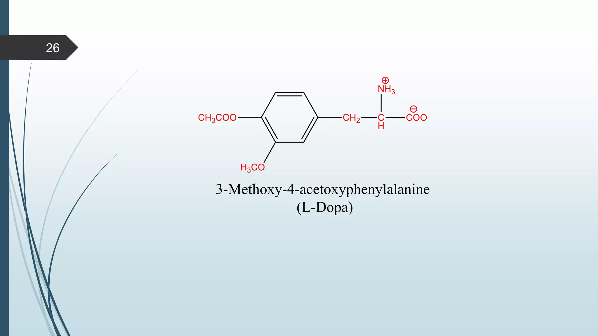 3-Methoxy-4-acetoxyphenylalanine
(L-Dopa)
26
 