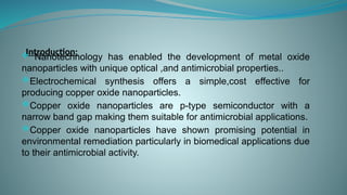 Electrochemical Synthesis of Copper Oxide Nanoparticles for Enhanced ...