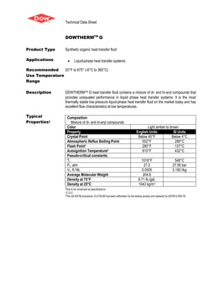Synthetic thermic fluids from dow chemicals | PDF