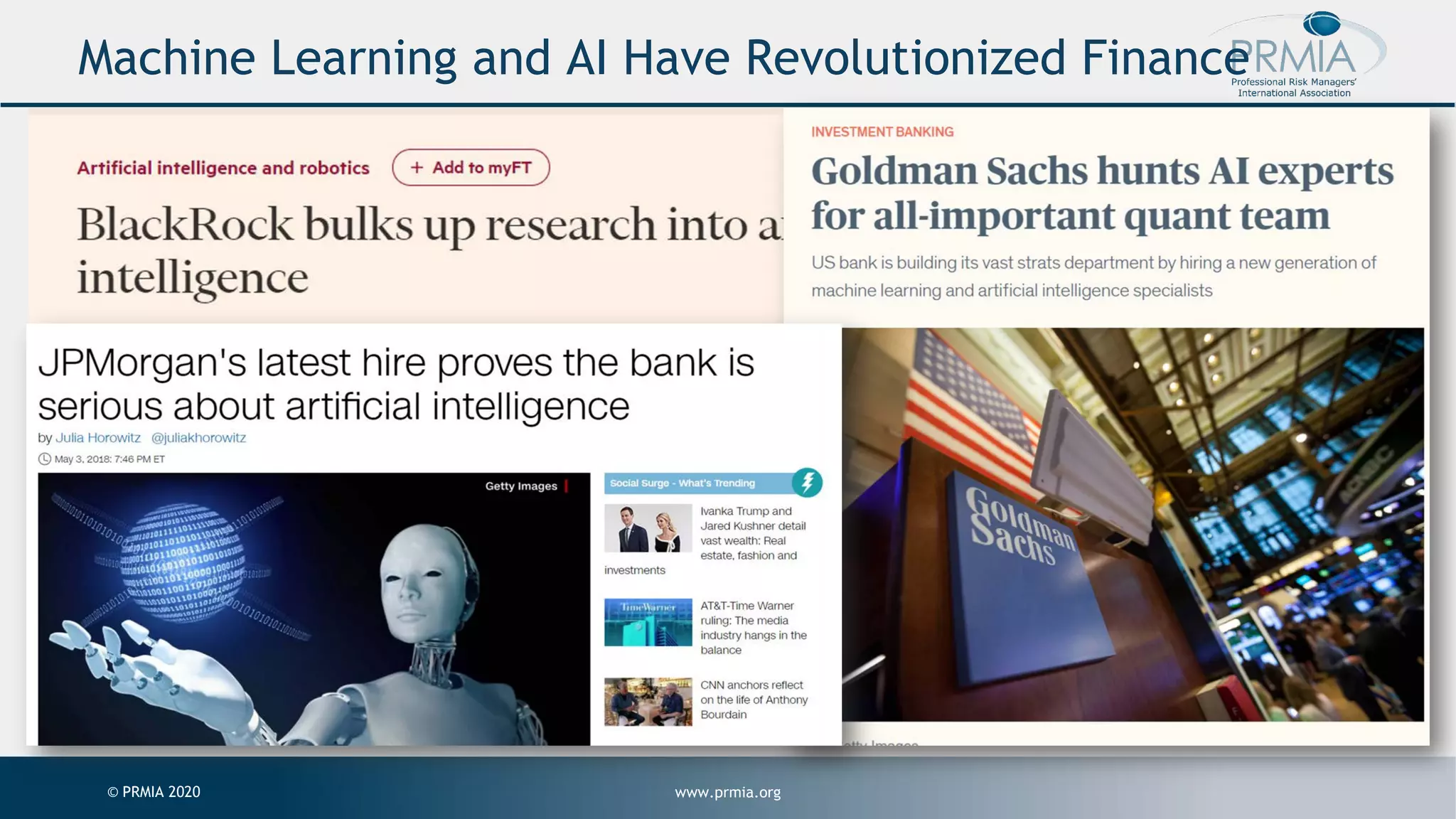www.prmia.org© PRMIA 2020 Machine Learning and AI Have Revolutionized Finance 