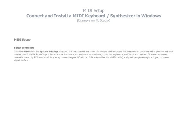Setup Midi Keyboard Fl Studio Setup Midi Keyboard Fl Studio