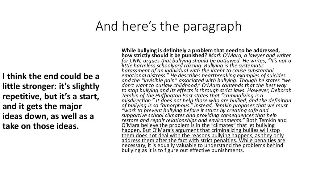 Synthesis Paragraph Presentation
