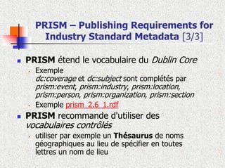 Synthèse Métadonnées
