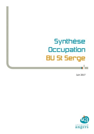 Synthèse
Occupation
BU St Serge
Juin 2017
 