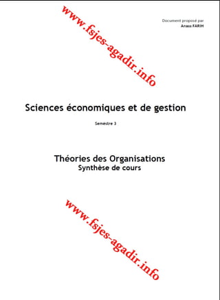 Synthèse de cours theories des organisations