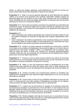 Dépendance : Synthèse Rapport d'information CAS JUIN 2010