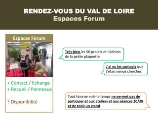 RENDEZ-VOUS DU VAL DE LOIRE
               Espaces Forum


  Espaces Forum

                       Très bien les 50 projet...