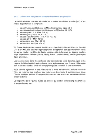 Synthèse sur les gaz de houille
DRS-13-138538-10861A Page 19 sur 96
Divion par la société Gazonor. Le gaz issu du site d’A...