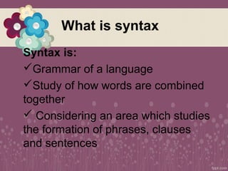 Introduction to syntax | PPT