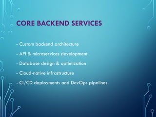 enhancing backend support with Images High Quality... SynxUp_Backend_Development_Solutions.pptx