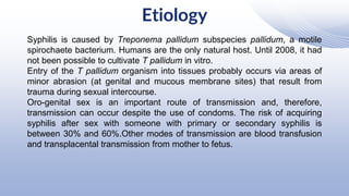 Syphilis Host Syphilis Disease Edited.pptx , bacterium Treponema pallidum | PPTX