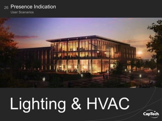 Lighting & HVAC
26
User Scenarios
Presence Indication
 