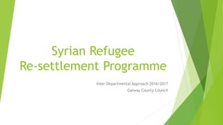 Syrian Refugee
Re-settlement Programme
Inter-Departmental Approach 2016/2017
Galway County Council
 