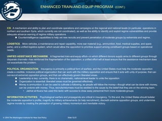 ENHANCED TRAIN-AND-EQUIP PROGRAM (CONT.)
C3I. A mechanism and ability to plan and coordinate operations and campaigns on t...