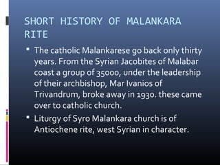 Malankara Rite Syro malankara rite | PPT