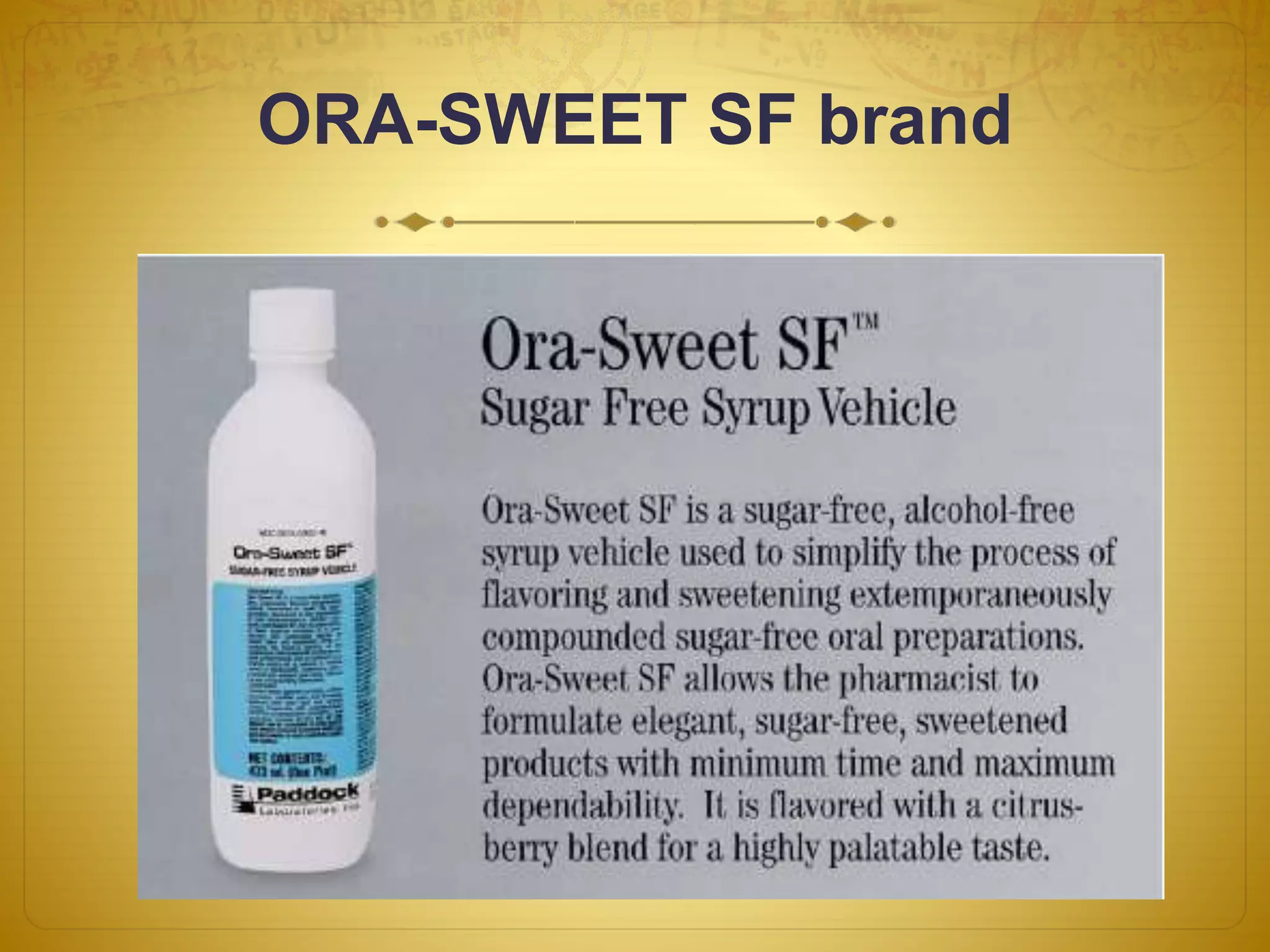 ORA-SWEET SF brand 
 
