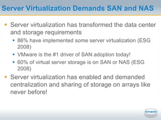 Converged Data Center I/ONow…All I/O is concentrated on just a few portsSoon…9I/O is converged on 10GbE and extended into server hardwareLANSANLANSAN