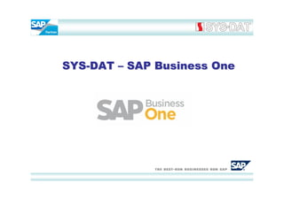 SYS-DAT – SAP Business One
 