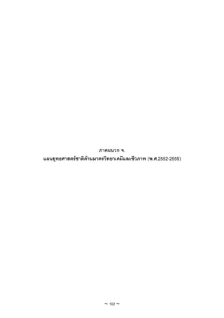 ภาคผนวก จ.
แผนยุทธศาสตรชาติดานมาตรวิทยาเคมีและชีวภาพ (พ.ศ.2552-2559)




                          ~ 102 ~
 