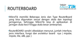 How To Becoming SysAdmin MikroTik | PPTX