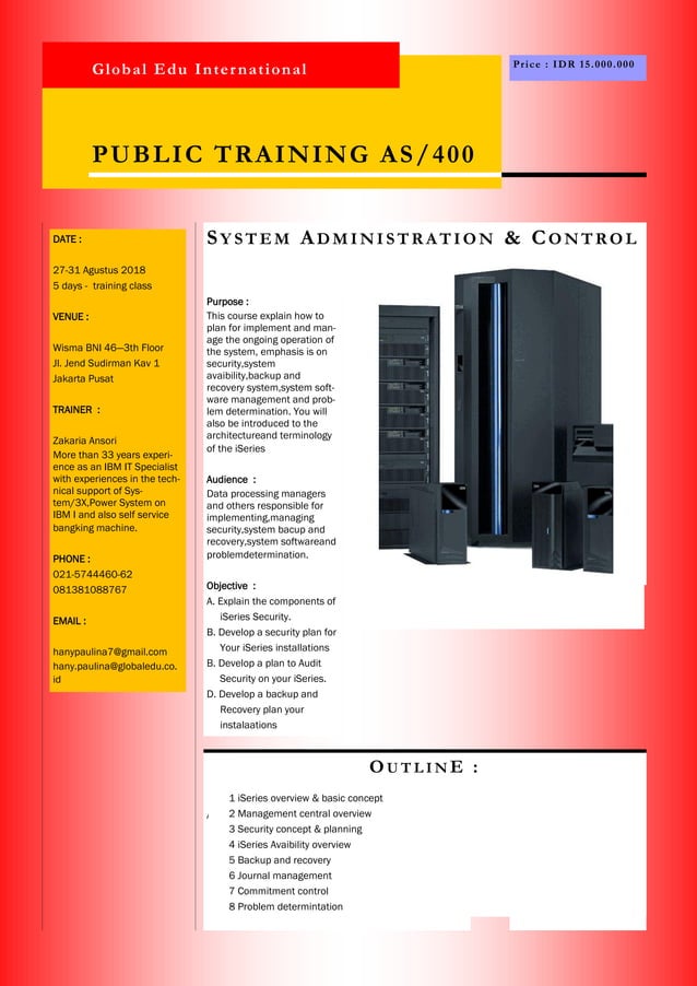 Ikuti Public Training AS/400 System Administration & Control (27-31 ...